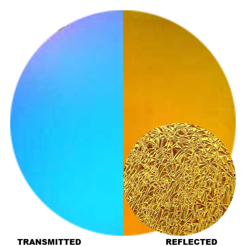 CBS Dichroic Coating Crinklized Cyan/Copper on Thin Black Glass COE90