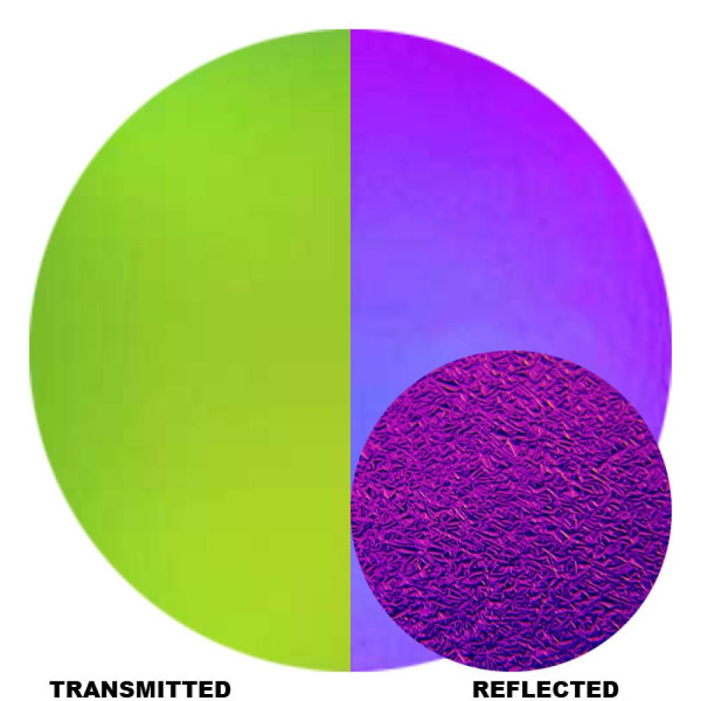 CBS Dichroic Coating Crinklized Green/ Magenta Blue on Thin Clear  COE96