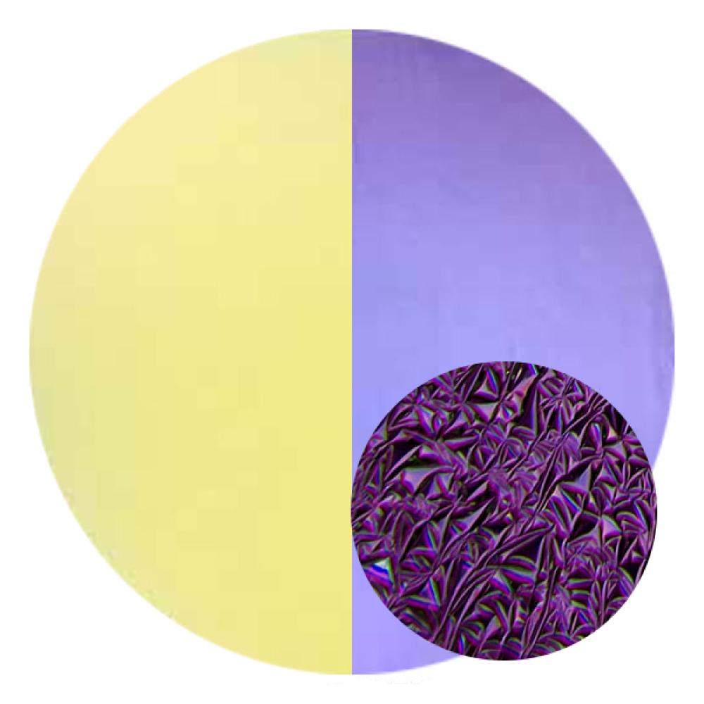 CBS Dichroic Coating Crinklized Yellow/ Purple on Thin Black Glass COE90