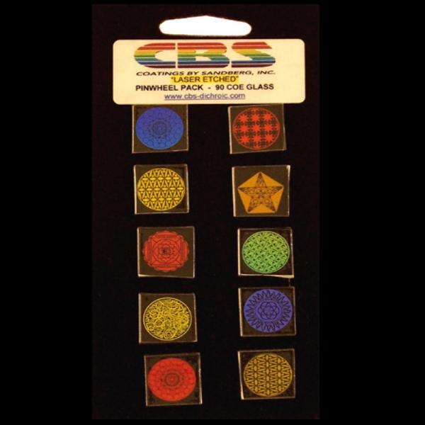 CBS Dichroic Laser Etched Pinwheel Pack Medium - COE90