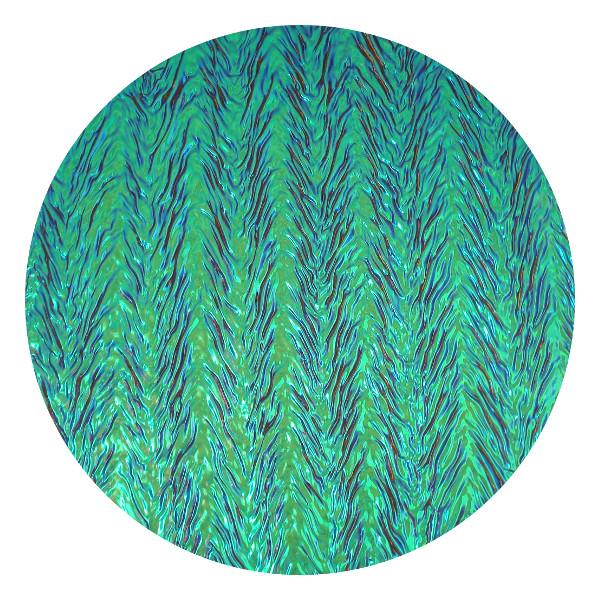 CBS Dichroic Coating Magenta/ Green on Clear Herringbone Ripple Glass COE90