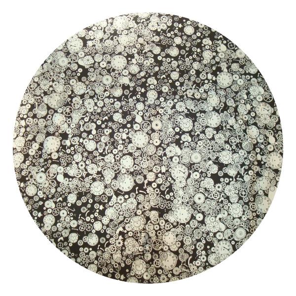 CBS Dichroic Coating Silver with Stell Timepieces Pattern Glass COE96