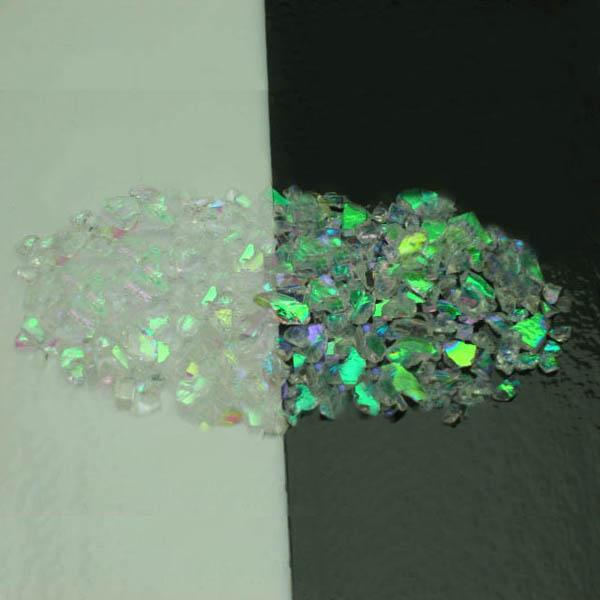 CBS Emerald Dichroic Frit 1oz On Clear Glass - COE96