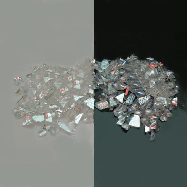 CBS Red/ Silver Dichroic Frit 1oz On Clear Glass - COE90