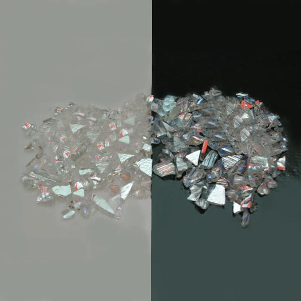 CBS Red/ Silver Dichroic Frit 1oz On Clear Glass - COE96
