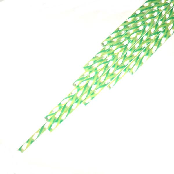 Twisted Cane Clear with Spring Green and Jade Green Single Twist Cane COE90
