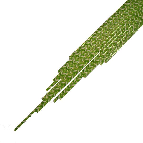 Twisted Cane Clear with Vanilla Cream and Fern Green Single Twist Cane COE96