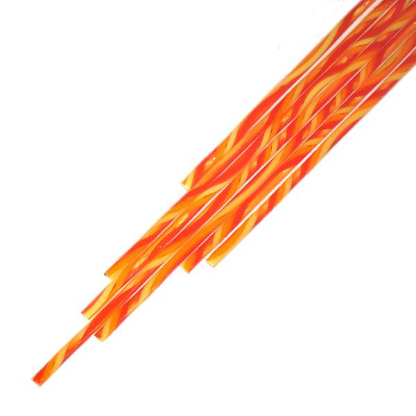 Twisted Cane Clear with Yellow, Red and Orange Double Twist Cane COE90