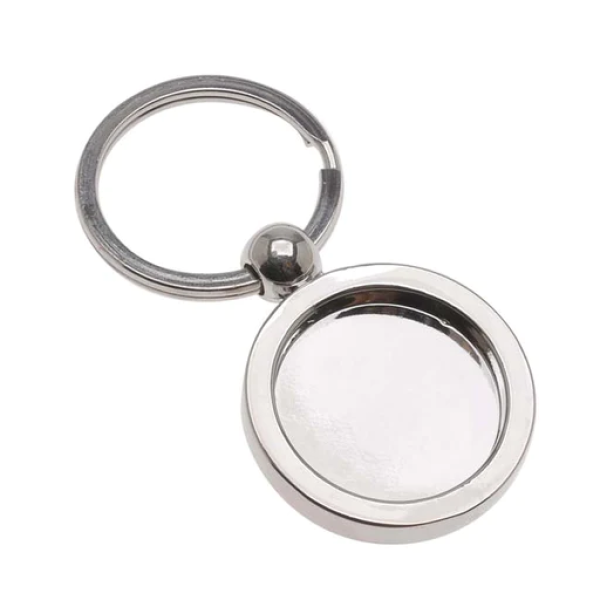 Aanraku Round Silver Key Ring Holder