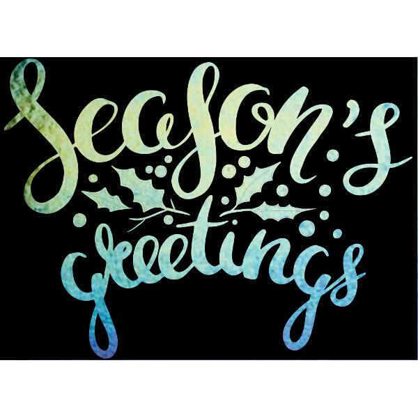 Etched Iridescent Seasons Greetings Pattern COE90