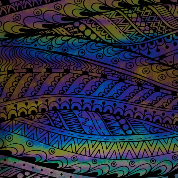 Etched Luminescent Abstract Tribal Pattern COE96
