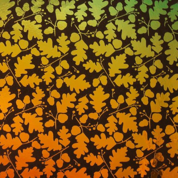 Etched Oak Leaves Pattern on Thin Glass COE96