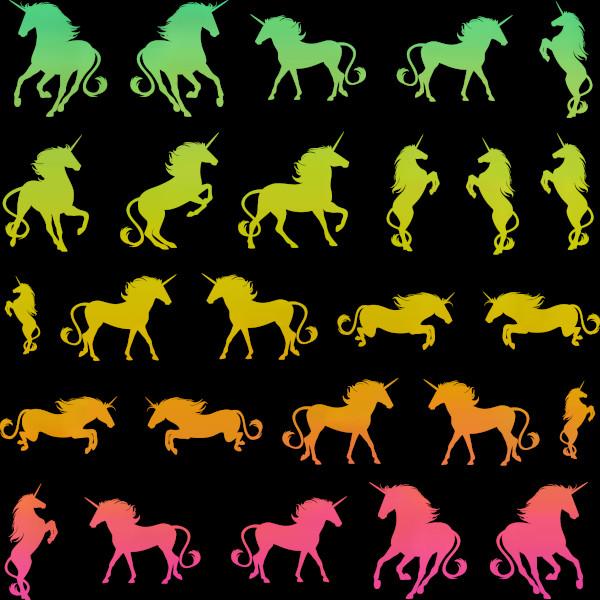 Etched Unicorn Silhouette Pattern on Thin Glass COE96