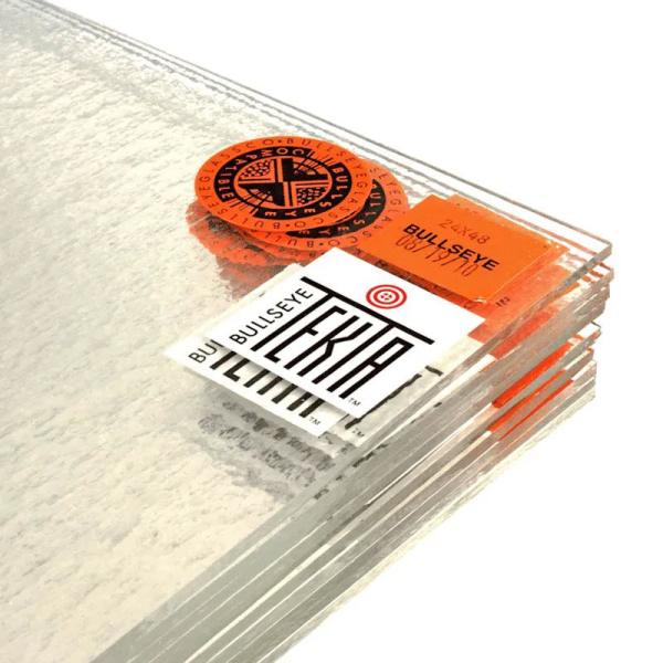 Bullseye Glass Clear Transparent Tekta 10 Pack, Double-rolled, 4mm COE90