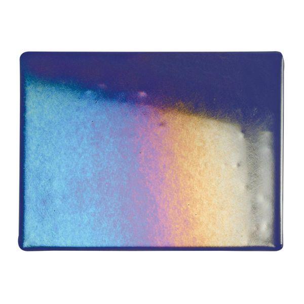 Bullseye Glass Deep Royal Purple Transparent, Rainbow Iridescent, Thin-rolled, 2mm COE90