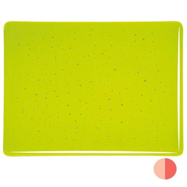 Bullseye Glass Lemon Lime Green Transparent, Thin-rolled, 2mm COE90