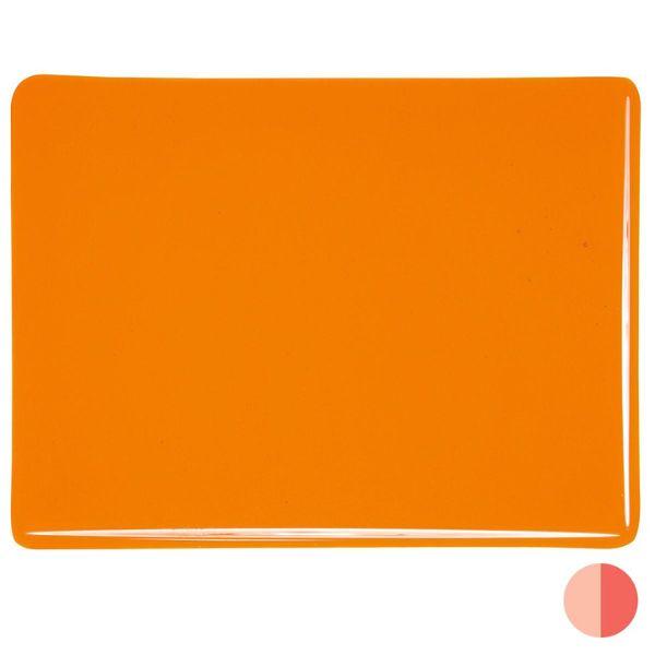 Bullseye Glass Light Orange Transparent, Thin-rolled, 2mm COE90