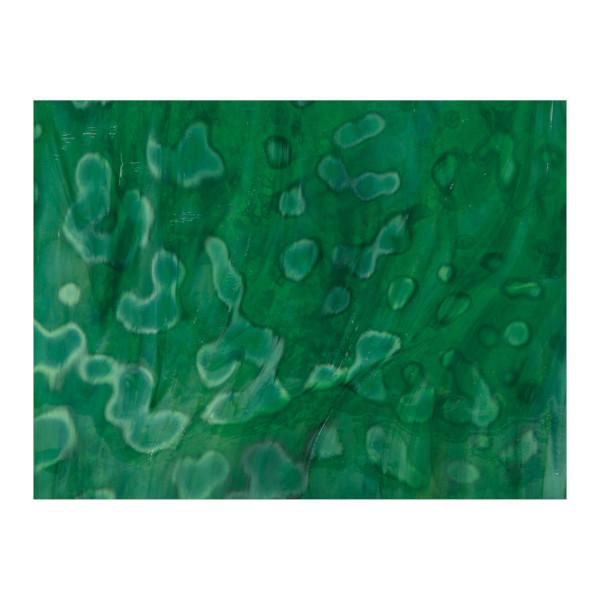 Bullseye Glass Medium Leaf, Emerald Green, Mottle Mix, Single-rolled, 3mm, Non-Fusible
