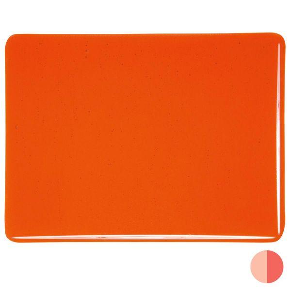 Bullseye Glass Orange Transparent, Double-rolled, 3mm COE90