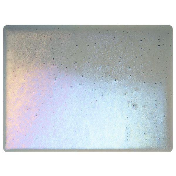 Bullseye Glass Pewter Transparent, Rainbow Iridescent Double-rolled, 3mm COE90