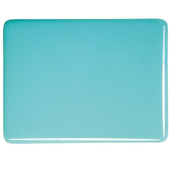Bullseye Glass Turquoise Blue Opalescent, Double-rolled, 3mm COE90