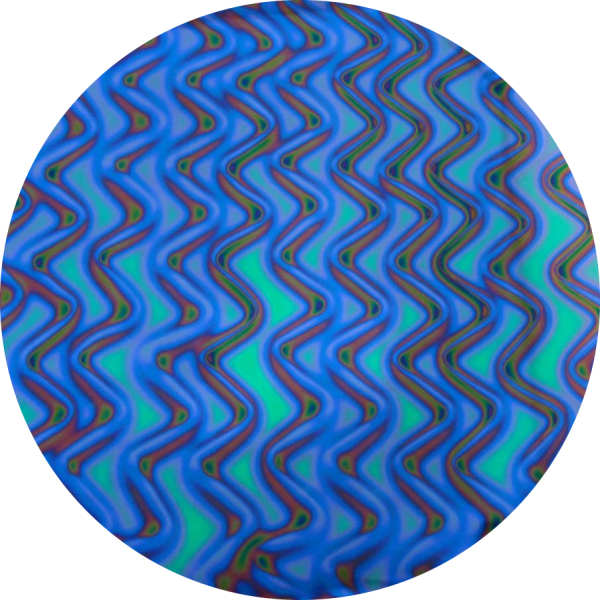 CBS Dichroic Coating Aqua Twizzle Pattern on Thin Black  Glass COE96