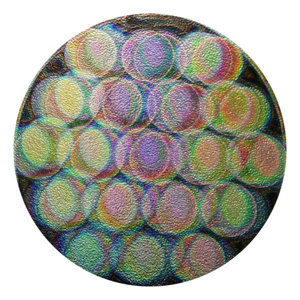 CBS Dichroic Coating Balloons 3 Pattern on Wissmach Thin Black Matrix Glass COE90