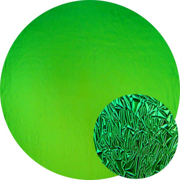 CBS Dichroic Coating Crinklized Emerald Green on Thin Clear Glass COE90