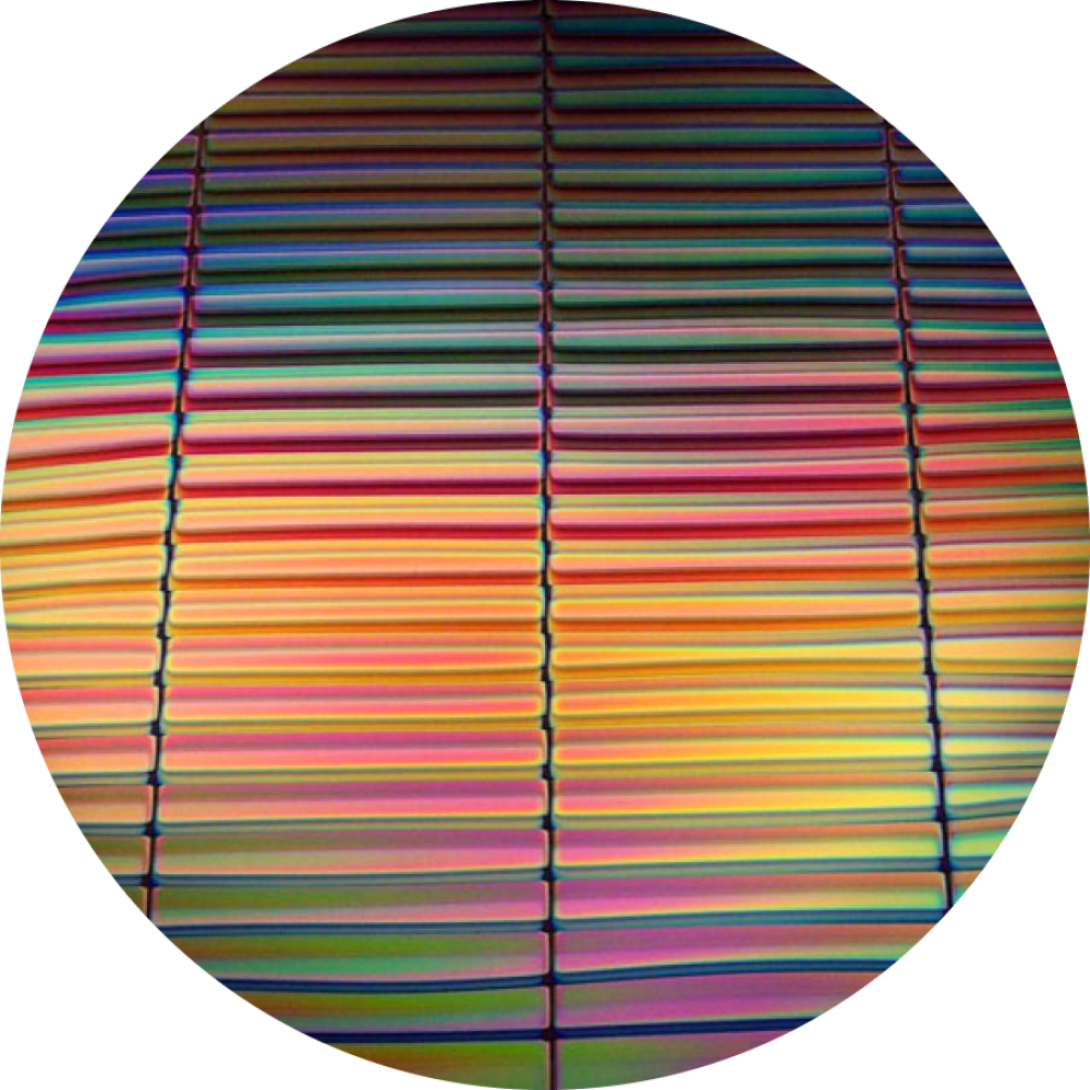 CBS Dichroic Coating Mixture 3/4 Stripes Pattern on Thin Black Glass COE90