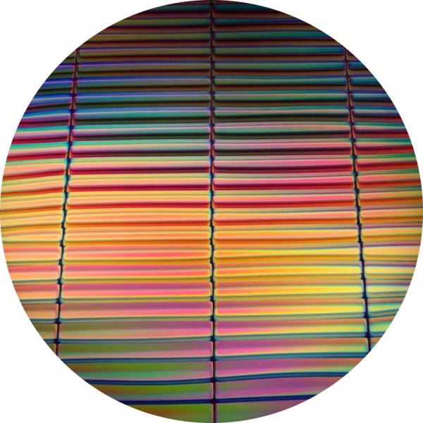 CBS Dichroic Coating Mixture 3/4 Stripes Pattern on Thin Clear Glass COE96