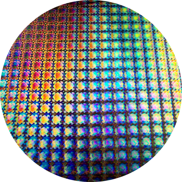 CBS Dichroic Coating Mixture Puzzle Pattern on Thin Black Glass COE90