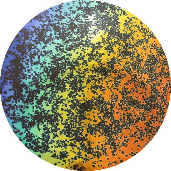 CBS Dichroic Coating Rainbow 1 Splatter Pattern on Thin Clear Glass COE90