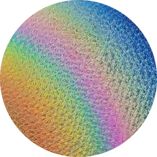 CBS Dichroic Coating Rainbow 2 on Wissmach Thin Black Florentine Textured Glass COE96