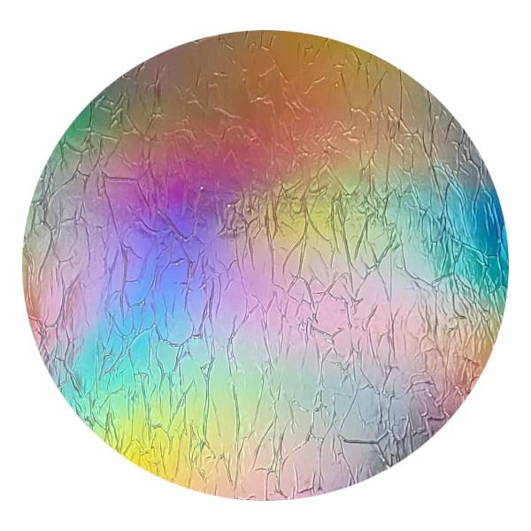 CBS Dichroic Coating Mixture on Oceanside Clear Krinkle Texture Glass COE96
