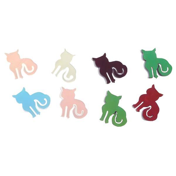 Dichroic Cat, Assorted Colors, Pack of 4 COE90