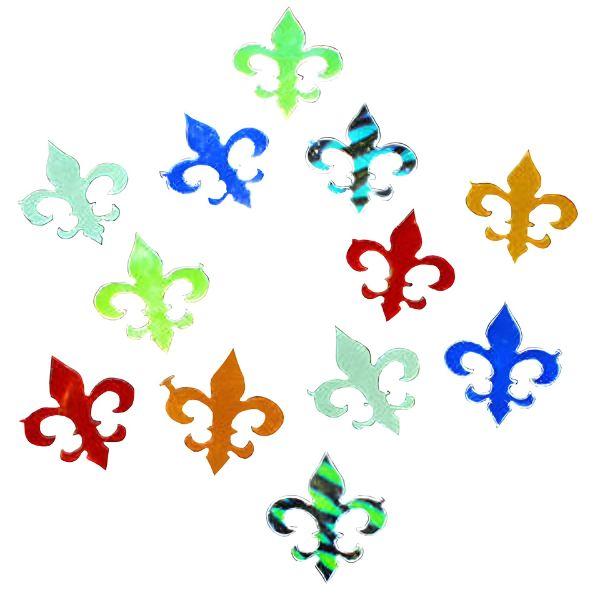 Dichroic Fleur-De-Lis, Assorted Colors, Pack of 4 COE90