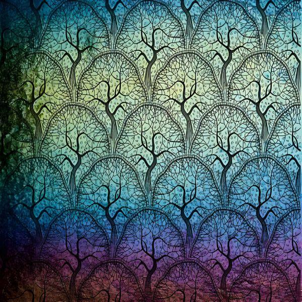 Etched Iridescent Orchard Pattern COE90