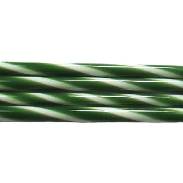 Forest Green and French Vanilla Striped Glass Cane COE90