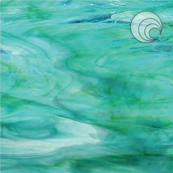 Oceanside Glass Aqua-Lime Pearl Opalescent COE96