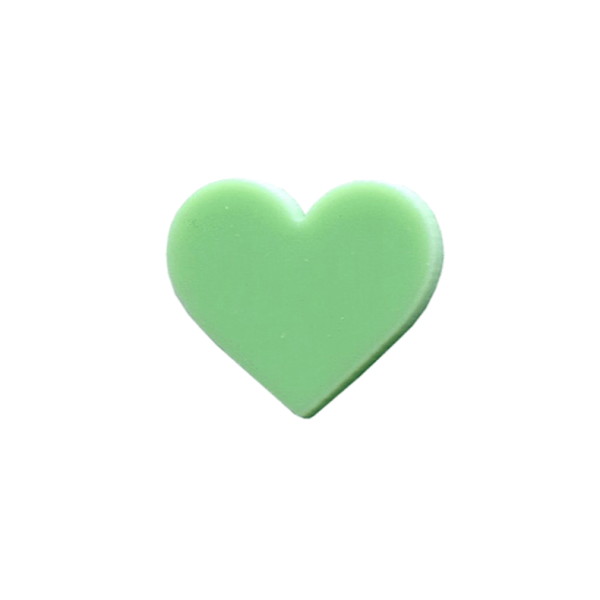 Precut 1 Heart Green Opalescent Pack of 3 COE96