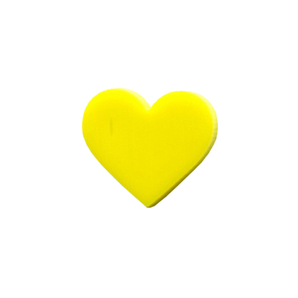 Precut 1 Heart Yellow Opalescent Pack of 3 COE96