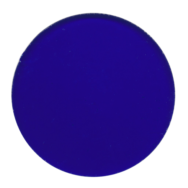 Precut Circle Transparent Cobalt Blue Iridescent COE96