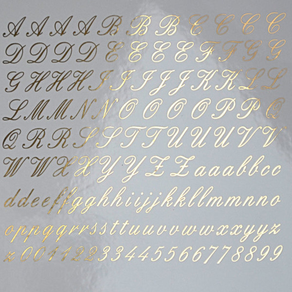 Script Letters Decal Sheet