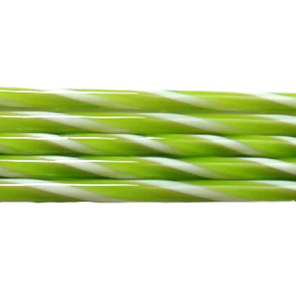 Spring Green and French Vanilla Striped Glass Cane COE90