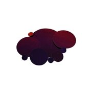 Precut Dichroic Glass Circles Candy Apple Red on Black Glass COE90