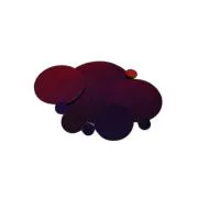 Precut Dichroic Glass Circles Candy Apple Red on Black Glass COE96