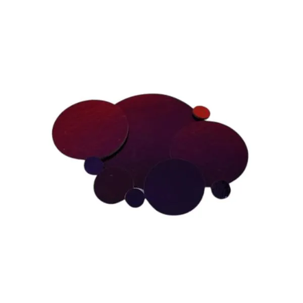 Precut Dichroic Glass Circles Candy Apple Red on Black Glass COE96