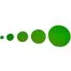 Precut Dichroic Glass Circles Emerald Green on Black Glass COE96