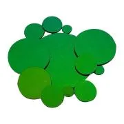 Precut Dichroic Glass Circles Emerald Green on Clear Glass COE90