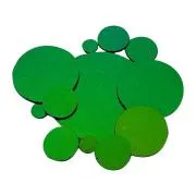 Precut Dichroic Glass Circles Emerald Green on Clear Glass COE96